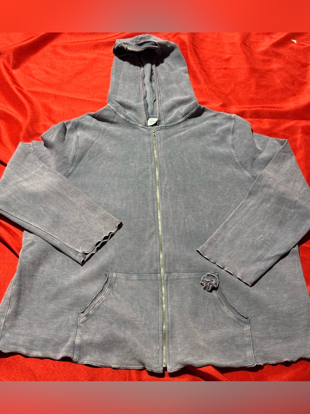 Hot Cotton Women's Washed Gray Zip Hoodie